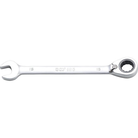 Clé Mixte à Cliquet Réversible 15 mm Précision et Confort d Utilisation - BGS