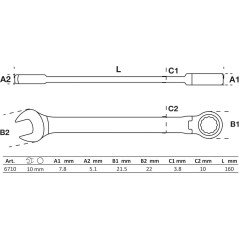 Clé Mixte à Cliquet à Couder 10 mm - - Précision et Maniabilité - BGS