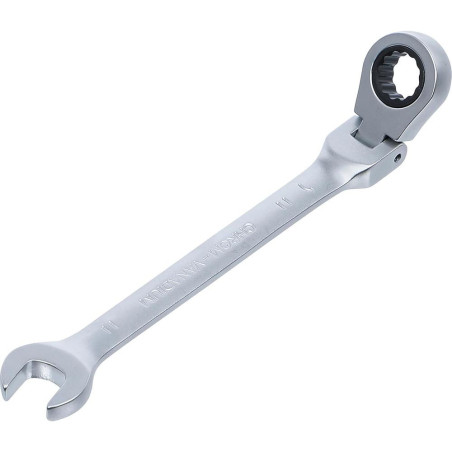 Clé Mixte à Cliquet à Couder 11 mm - Précision et Maniabilité, Acier, Zones Difficiles - D-Work
