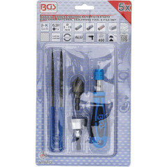 Ébarbeur Interne/Externe et Jeu de Limes 5 pcs - Acier, Précision et Polyvalence, Pro - D-Work