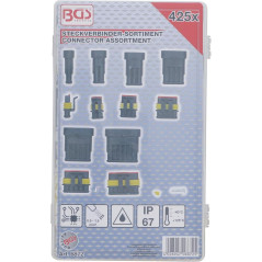 Assortiment de Connecteurs 425 Pièces - Divers Types et Tailles - Polyvalence et Praticité - BGS