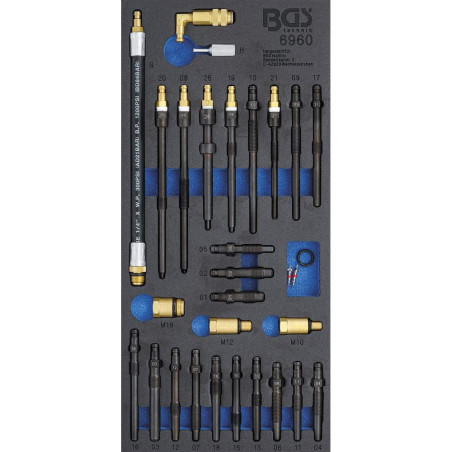 Insert de Servante d Atelier 1/3 - Jeu de 30 Adaptateurs pour Testeur de Compression et Pertes de Pression - - Précision e - BGS