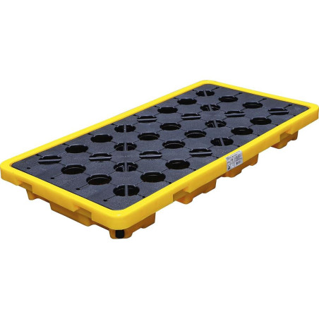 Bac de Collecte d’Huile avec Grille - Pour 2 Fûts de 200 L - Résistant et Pratique - BGS