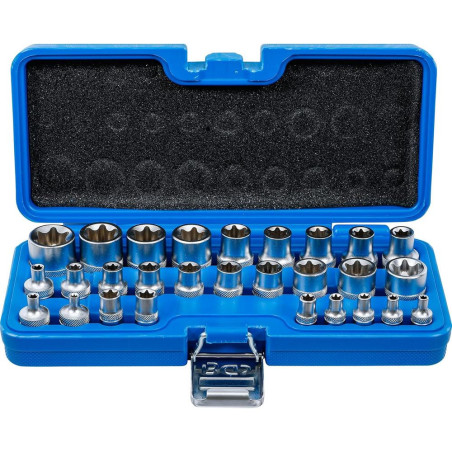 Jeu de Douilles Profil E 6,3 mm - 12,5 mm - 28 pcs - Polyvalence et Précision, Acier - D-Work