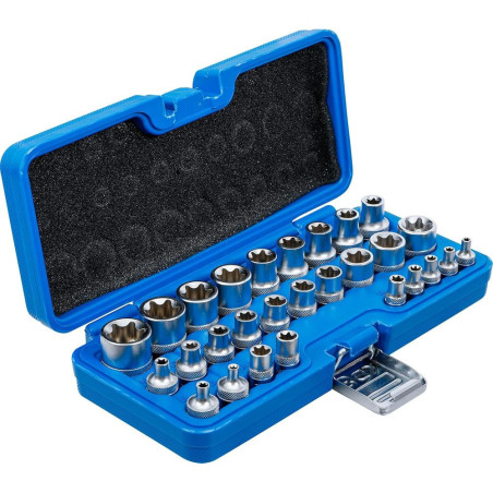 Jeu de Douilles Profil E 6,3 mm - 12,5 mm - 28 Pièces - - Polyvalence et Précision - BGS