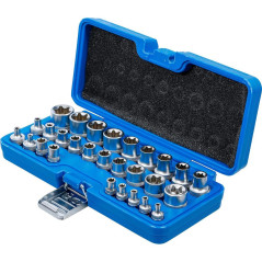 Jeu de Douilles Profil E 6,3 mm - 12,5 mm - 28 pcs - Polyvalence et Précision, Acier - D-Work