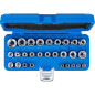 Jeu de Douilles Profil E 6,3 mm - 12,5 mm - 28 pcs - Polyvalence et Précision, Acier - D-Work Jeu de Douilles Profil E 6,3 mm - 12,5 mm - 28 pcs - Polyvalence et Précision, Acier - D-Work