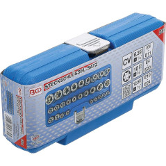 Jeu de Douilles Profil E 6,3 mm - 12,5 mm - 28 pcs - Polyvalence et Précision, Acier - D-Work