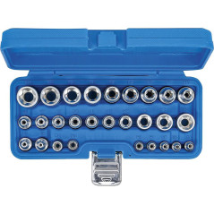 Jeu de Douilles Profil E 6,3 mm - 12,5 mm - 28 pcs - Polyvalence et Précision, Acier - D-Work