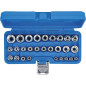 Jeu de Douilles Profil E 6,3 mm - 12,5 mm - 28 pcs - Polyvalence et Précision, Acier - D-Work Jeu de Douilles Profil E 6,3 mm - 12,5 mm - 28 pcs - Polyvalence et Précision, Acier - D-Work