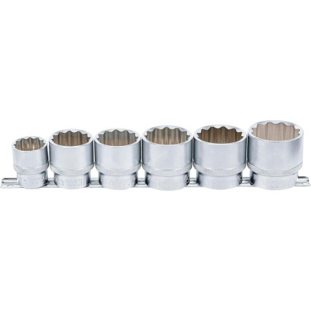 Jeu de Douilles 1/2 6 pcs 24-38 mm - Polyvalence et Précision, Pro, Acier Résistant - D-Work