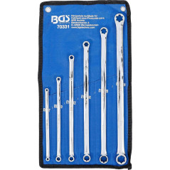Jeu de Clés à Oeil Doubles Profil E Extra L. - 6 pcs E6xE7 à E22xE24, Acier Résistant et Précision Professionnelle - D-Work