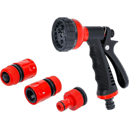Pistolet d’Arrosage Multifonctionnel - 4 Pièces - Accessoires Complets - Arrosage Précis et Polyvalent - BGS