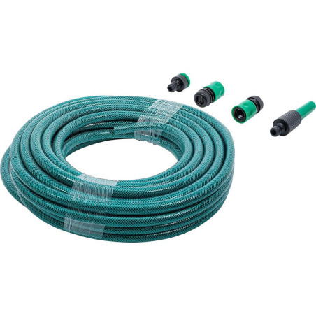 Tuyau d Arrosage 15 m 1/2 - PVC, avec Pulvérisateur et Raccord d Accouplement - Pratique et Résistant - BGS