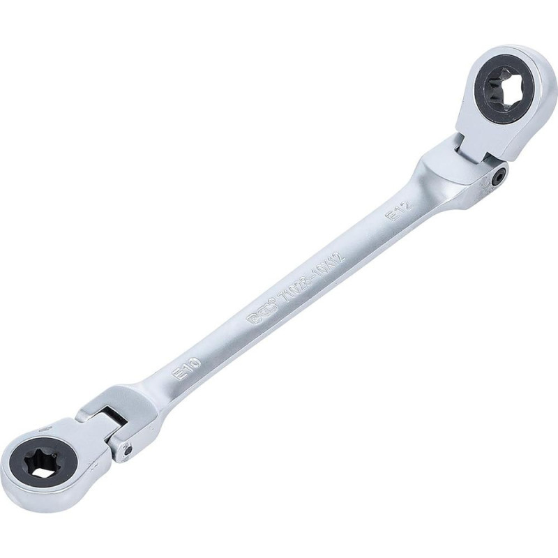 Double Clé Annulaire à Cliquet Pliable E10 x E12 - Têtes Polygonales Profil E - Précision et Maniabilité - BGS