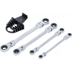 Double Clé Annulaire à Cliquet Pliable E14 x E18 - Têtes Polygonales Profil E - Précision et Maniabilité - BGS