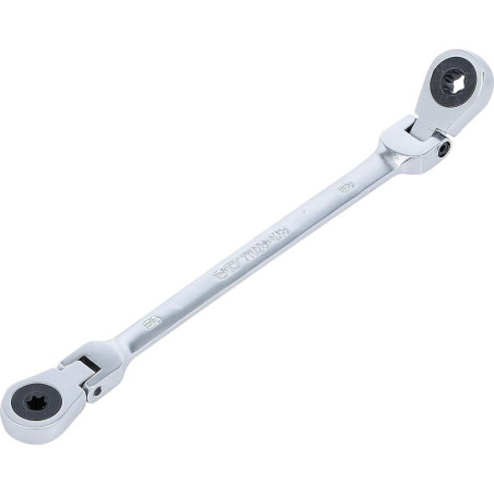 Double Clé Annulaire à Cliquet Pliable E6 x E8 - Têtes Polygonales Profil E - Précision et Maniabilité - BGS