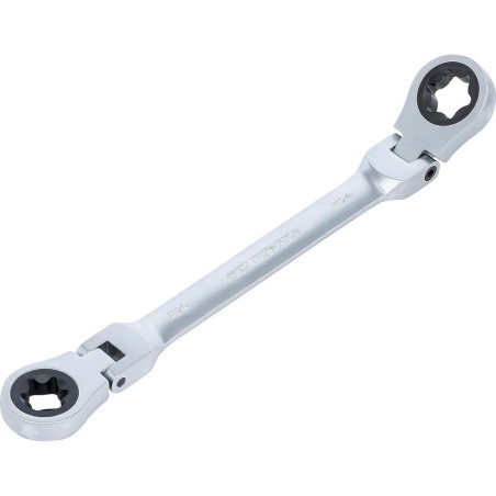 Double Clé Annulaire à Cliquet Pliable E20 x E24 - Têtes Polygonales Profil E - Pratique et Polyvalente - D-Work