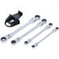 Double Clé Annulaire à Cliquet Pliable E6 x E8 - Têtes Polygonales Profil E - Précision et Maniabilité - BGS