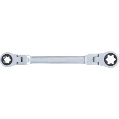 Double Clé Annulaire à Cliquet Pliable E20 x E24 - Têtes Polygonales Profil E - Pratique et Polyvalente - BGS