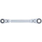 Double Clé Annulaire à Cliquet Pliable E20 x E24 - Têtes Polygonales Profil E - Pratique et Polyvalente - BGS