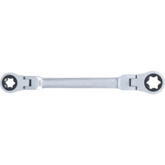 Double Clé Annulaire à Cliquet Pliable E20 x E24 - Têtes Polygonales Profil E - Pratique et Polyvalente - BGS