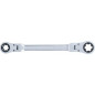 Double Clé Annulaire à Cliquet Pliable E20 x E24 - Têtes Polygonales Profil E - Pratique et Polyvalente - BGS