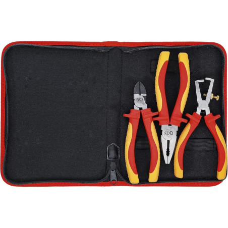 Jeu de Pinces VDE 3 pcs (Isolation 1000V, Ergonomiques et Sécurisées, Acier, Pro) - D-Work