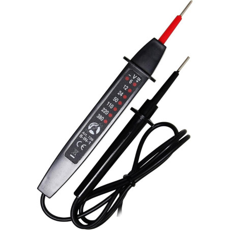 Testeur de Tension 6-380 V - Compact 9,7x2,9x26,3 cm - Précision et Sécurité - - BGS