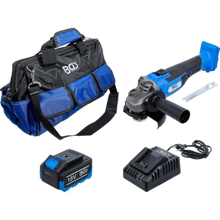 Jeu de Meuleuse d’Angle Sans Balais 18V - Batterie et Chargeur Rapide Inclus - Puissance et Mobilité - BGS