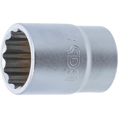 Douille pour Clé 20 mm (3/4) - Douze Pans, 27 mm - Robuste et Précise, Acier, Pro - D-Work