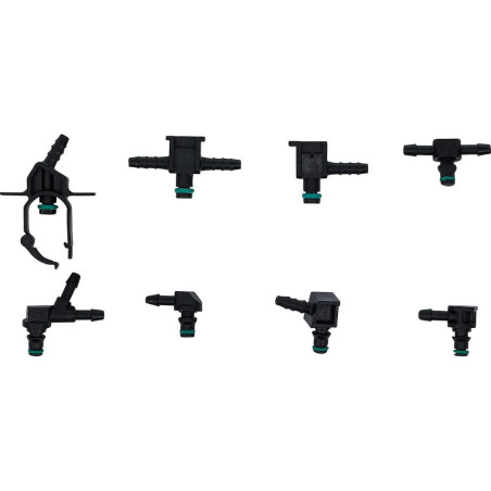 Assortiment de Connecteurs de Tuyau de Retour Diesel 85 pièces - Plastique Résistant - Montage Facile et Fiable - BGS