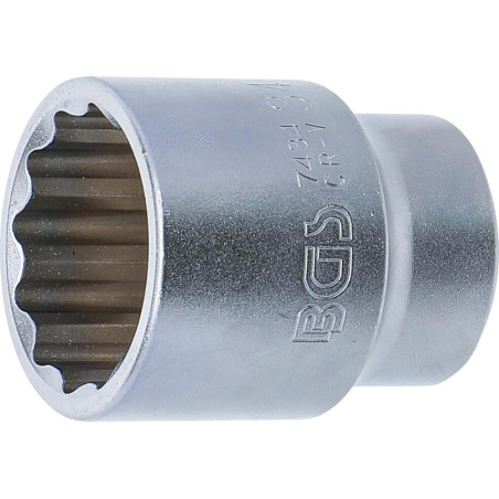 Douille pour Clé 20 mm (3/4) - Douze Pans, 34 mm - Robuste et Précise, Chrome-Vanadium, Zones Difficiles - D-Work