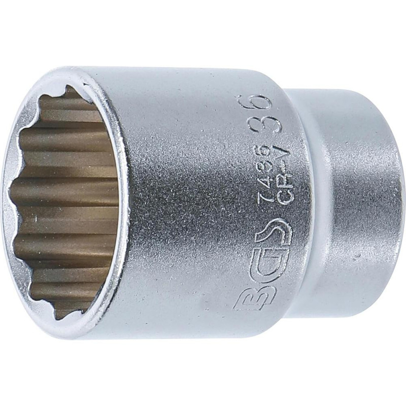 Douille pour Clé 20 mm (3/4 ) - Douze Pans, 36 mm - , Robuste et Précise - BGS