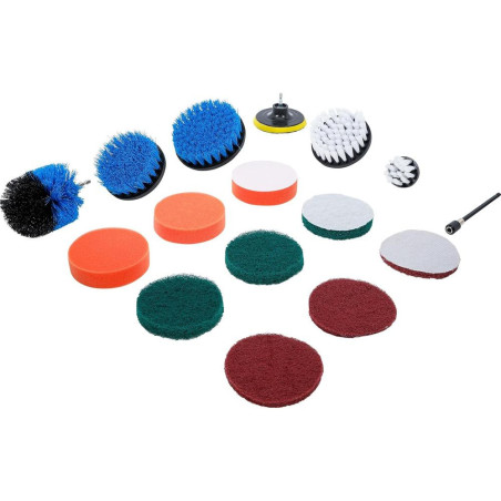 Jeu de Disques de Polissage et Ponçage 16 pcs - Pour Perceuses, Embouts à Brosse - Polyvalence et Efficacité - BGS