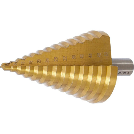 Foret Étagé 6-52 mm - Nitrure de Titane - Perçage Précis et Durable - BGS