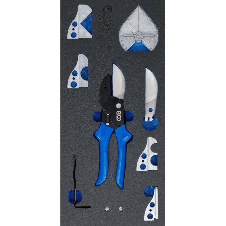Insert de Servante d'Atelier 1/3 - Jeu de 8 Ciseaux Multifonctions à Onglet pour Tuyaux Plastique - Polyvalence - D-Work