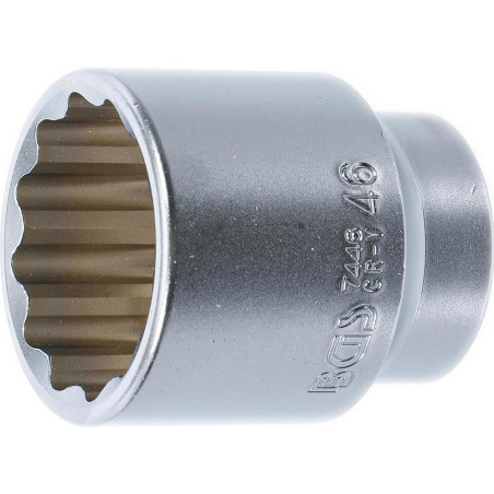 Douille pour Clé 20 mm (3/4 ) - 12 Pans, 46 mm - Acier Résistant et Précis - BGS