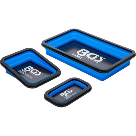Jeu de Coupelles Magnétiques Silicone Pliable 3 Pièces - Pratique et Résistante - BGS
