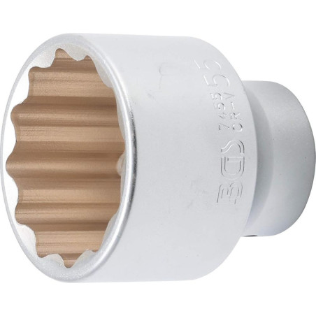 Douille pour Clé 20 mm (3/4) - Douze Pans, 55 mm - Robuste et Précise, Acier, Zones Difficiles - D-Work