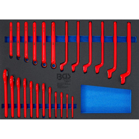 Insert de Servante d’Atelier 3/3 - Jeu de 24 Clés Polygonales et à Fourche VDE - Isolation Électrique et Sécurité - BGS