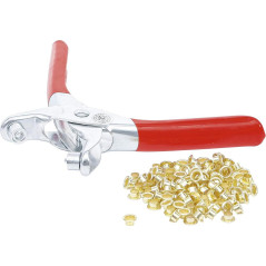 Pince à Œillets avec 100 Œillets Ronds 4,5 mm - Acier, Précision et Facilité d Utilisation - BGS