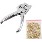 Pince à Œillets avec 100 Œillets Ronds 4,5 mm - Acier, Précision et Facilité d Utilisation - BGS