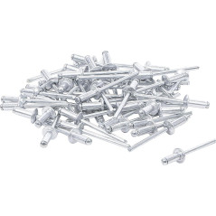 Assortiment de Rivets Pop Ø4 mm - 50 Pièces - Acier, Résistants et Pratiques - - BGS