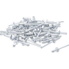 Assortiment de Rivets Pop Ø4 mm - 50 Pièces - Acier, Résistants et Pratiques - - BGS