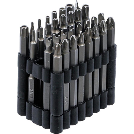 Jeu d Embouts Longs 6,3 mm (1/4) - 32 pcs, Différents Profils - Polyvalence et Précision - D-Work
