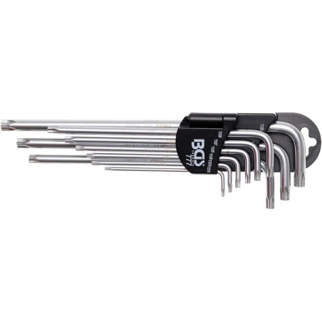 Jeu de Clés Allen Extra Longues 9 pcs TS10 - TS50 - Profil Torx Plus - Précision et Confort d Utilisation - D-Work