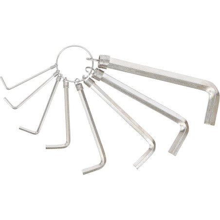 Jeu de Clés Allen 8 pcs 2-10 mm - Acier Résistant - Précision et Polyvalence - D-Work