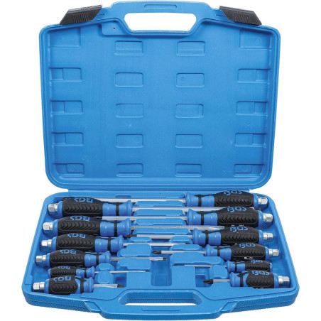Jeu de Tournevis 12 pcs - Polyvalence et Précision, Pro, Acier, Manche Antidérapant - D-Work
