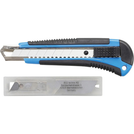 Cutter à Lames 18 mm - Lame Large et Précise - Coupe Facile et Sécurisée - BGS